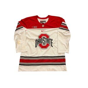 Nike Ohio State Buckeyes Stitched White Hockey Jersey NCAA Big 10 Men's Medium